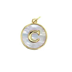 Charm Bar Mother-Of-Pearl Letter Charm