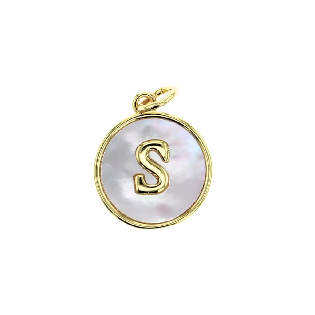 Charm Bar Mother-Of-Pearl Letter Charm