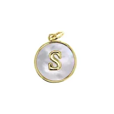 Charm Bar Mother-Of-Pearl Letter Charm