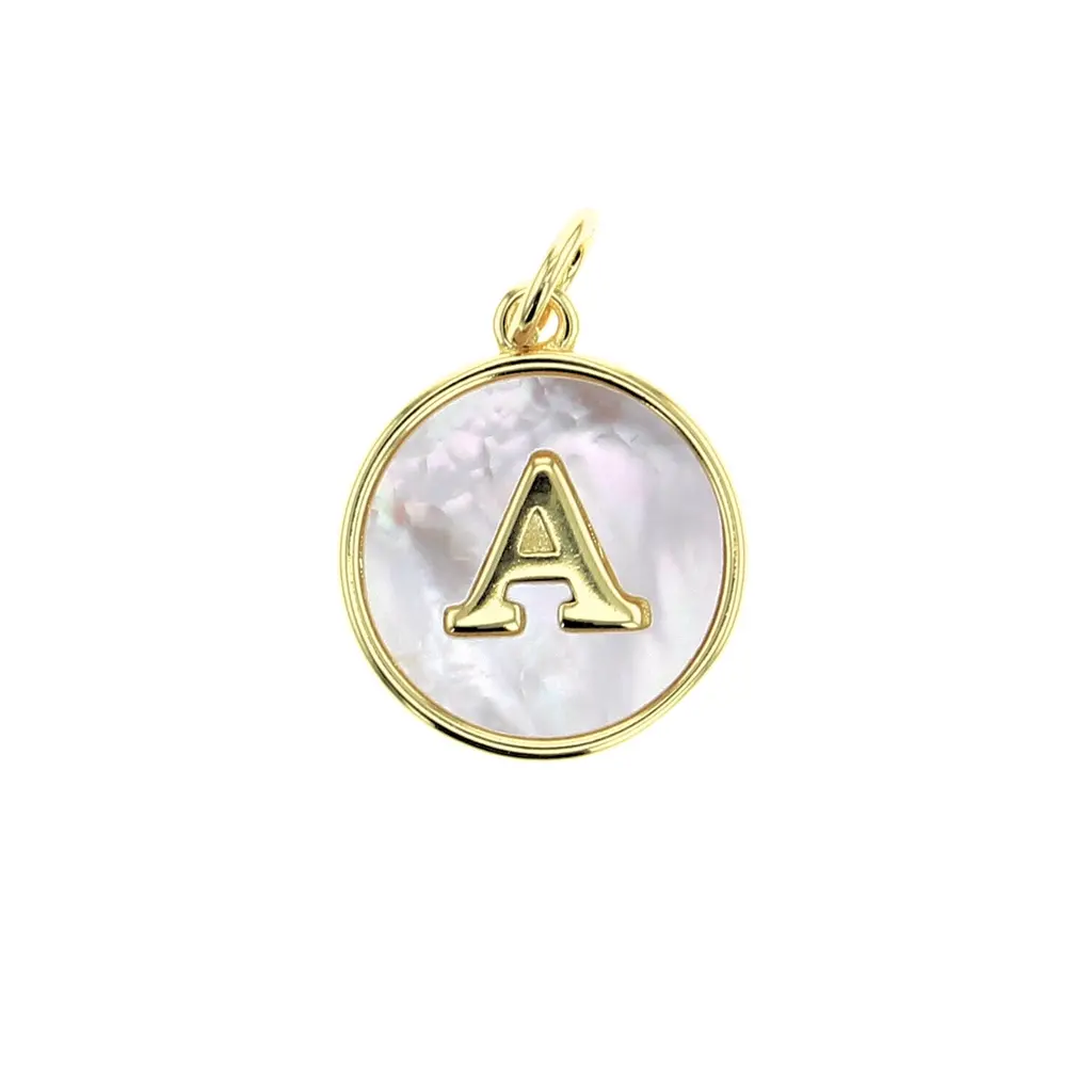 Charm Bar Mother-Of-Pearl Letter Charm