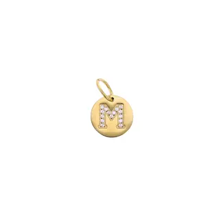 Charm Bar Cubic Zirconia Letter Charm