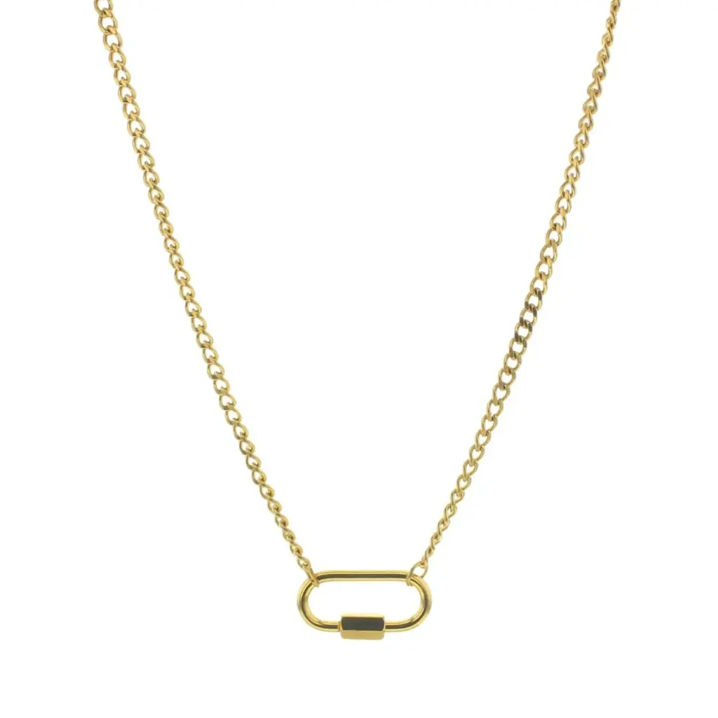 Charm Bar Carabiner Gold Charm Chain