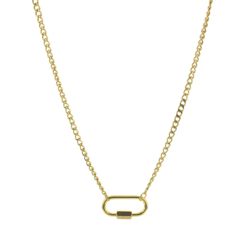 Charm Bar Carabiner Gold Charm Chain