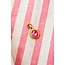 Oval Framed Pink Glass Stone Charm