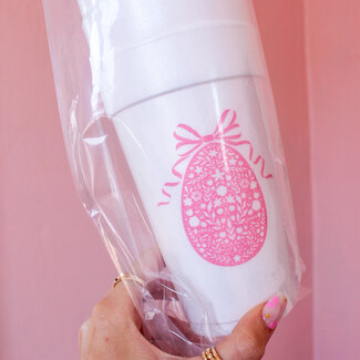 Rosanne Beck Collections Styrofoam Cup - Pink Fancy Egg