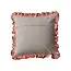 20" Square Cotton Velvet Printed Pillow with Floral Pattern