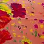 20" Square Cotton Velvet Printed Pillow with Floral Pattern