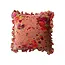 20" Square Cotton Velvet Printed Pillow with Floral Pattern