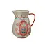 3 Quart Hand-Painted Stoneware Floral Pitcher