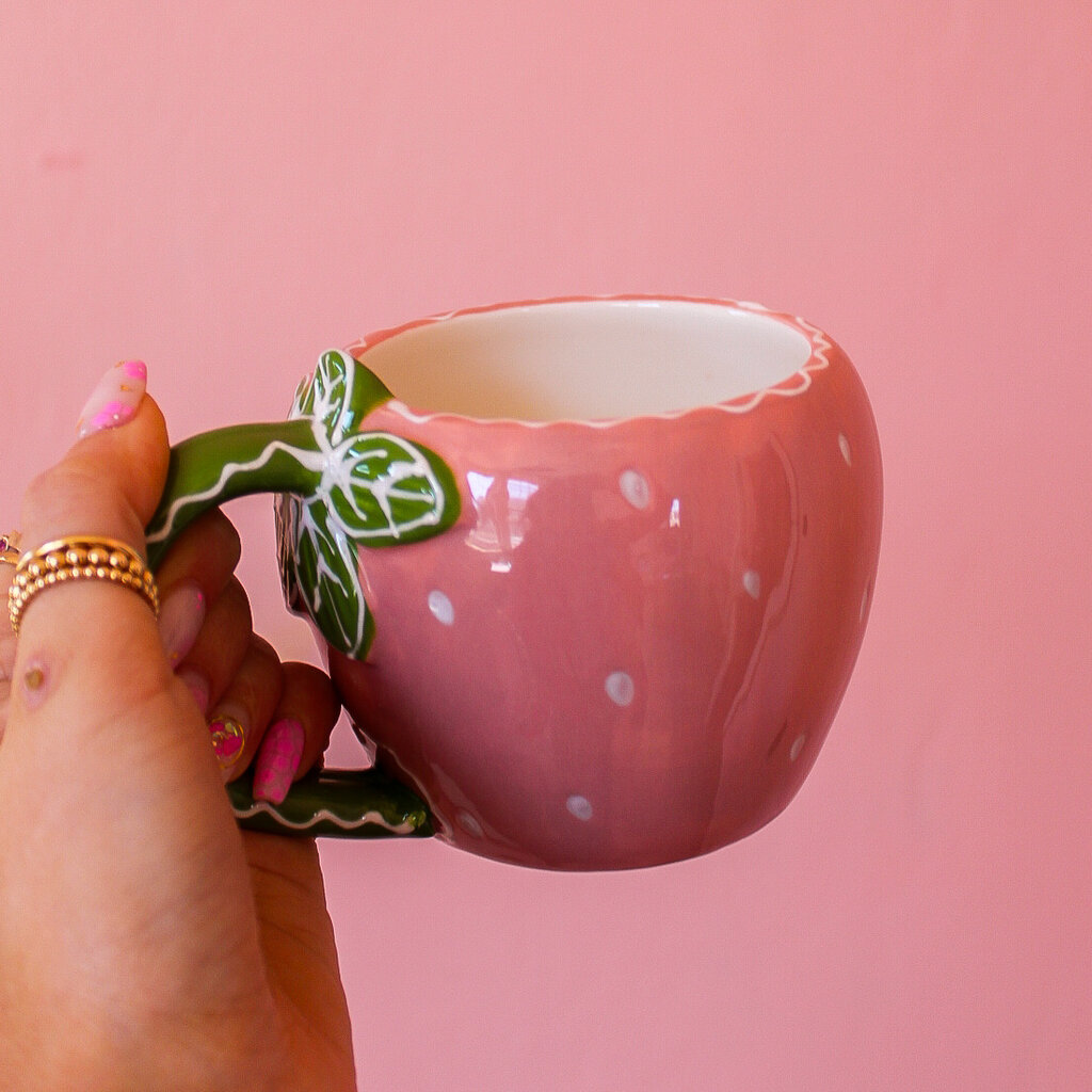 Creative Coop Strawberry Shaped Mug