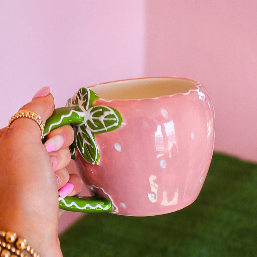 Creative Coop Strawberry Shaped Mug