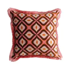 Creative Coop Velvet Pillow with Ogee Pattern