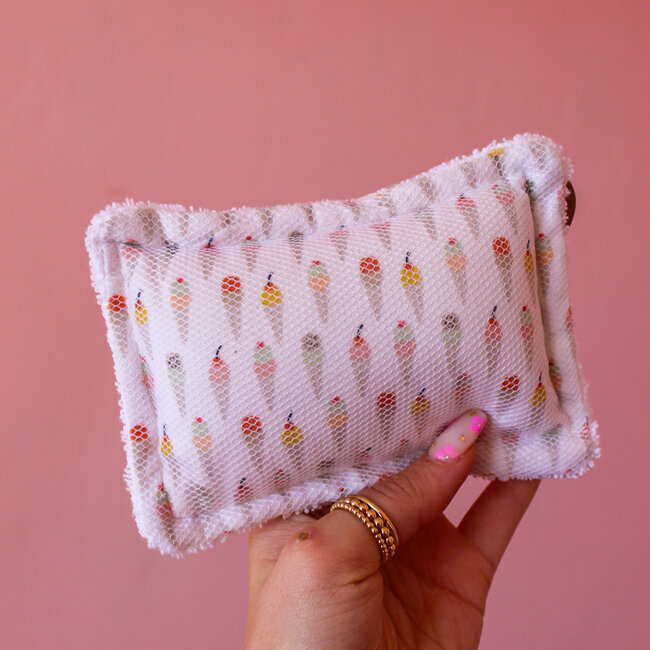 Mesh & Cotton Terry Printed Scrubby
