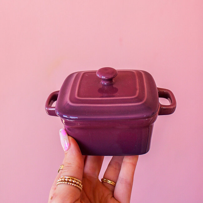Purple Mini Baker with Lid