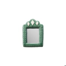 Hazel Mazel Mirror with Gold Electroplating & Green Diamonds