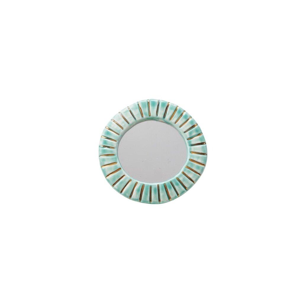 Hazel Mazel Mirror with Blue Stripes & Gold Electroplating