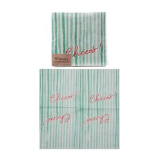 Hazel Mazel Cheers! Green Stripe Napkins