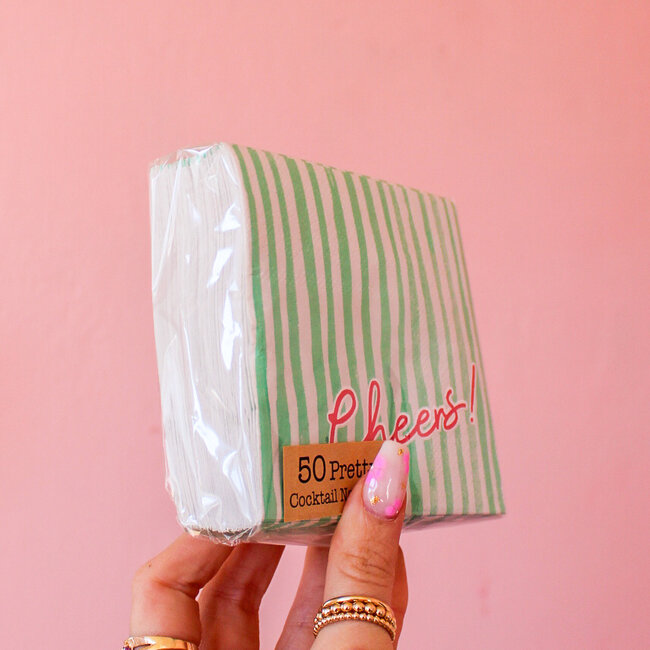 Cheers! Green Stripe Napkins