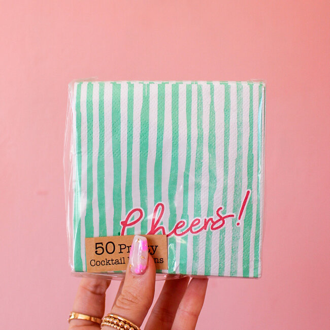 Cheers! Green Stripe Napkins
