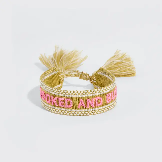 Booked and Busy Embroidered Bracelet