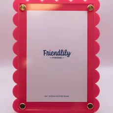 Raspberry Large Scalloped Picture Frame