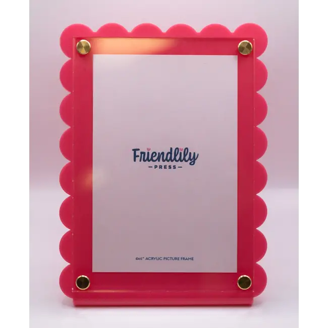 Raspberry Large Scalloped Picture Frame