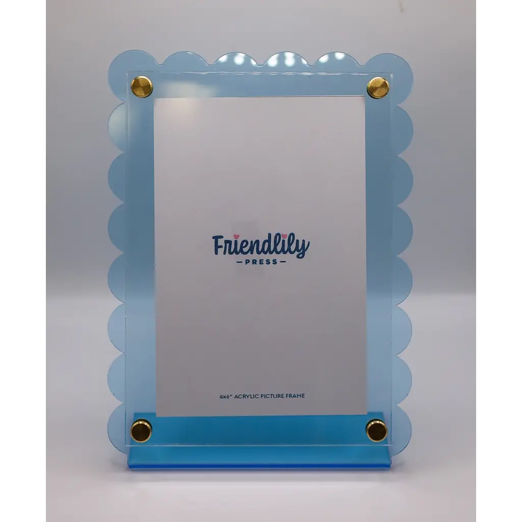 Baby Blue Large Scalloped Picture Frame