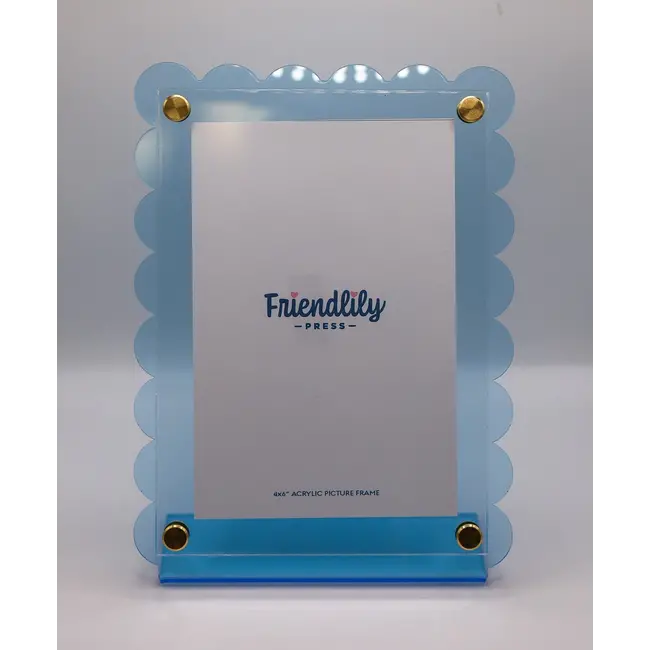 Baby Blue Large Scalloped Picture Frame