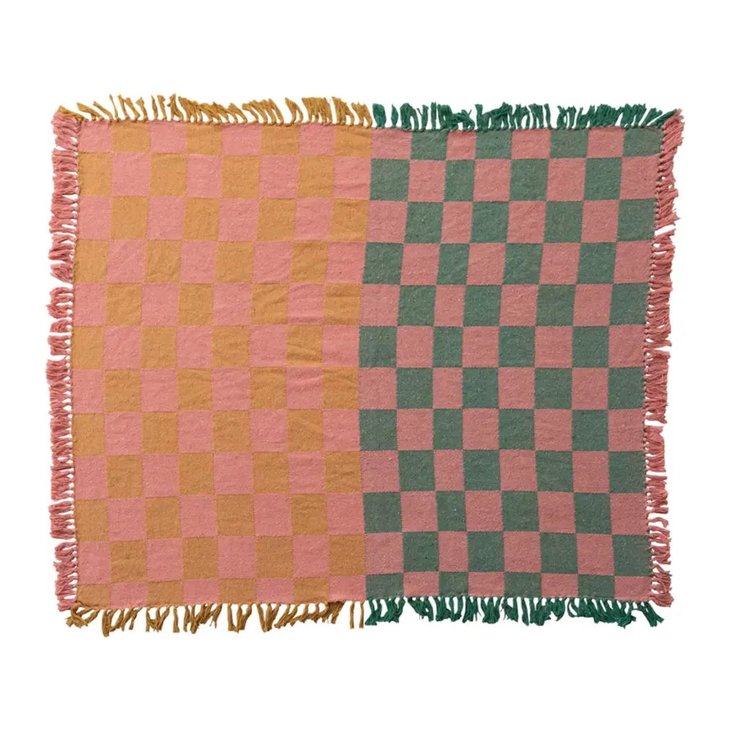 Creative Coop Two-Toned Checkered Throw