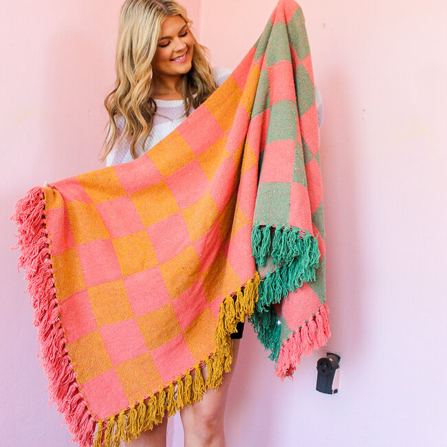 Two-Toned Checkered Throw