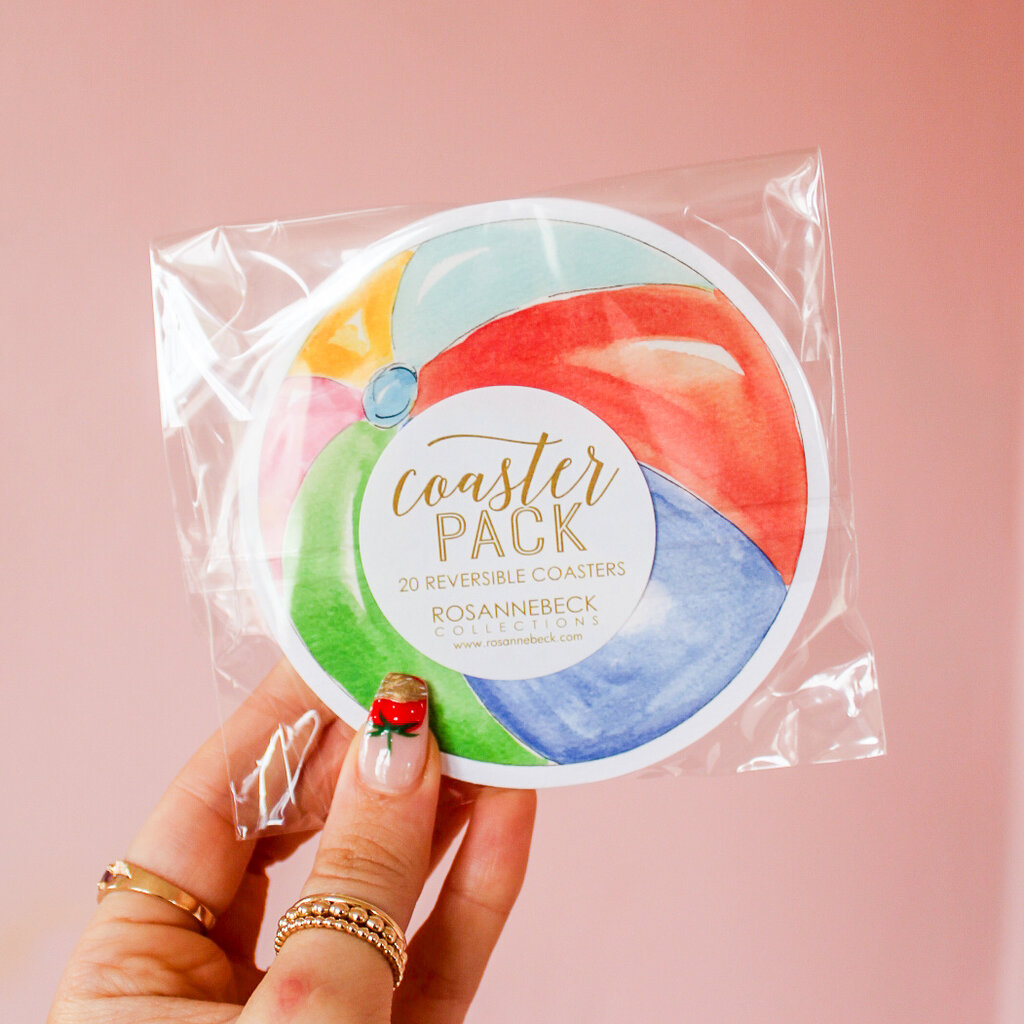 Handpainted Beach Ball Round Coaster