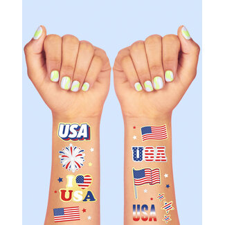 xo, fetti Stars & Stripes Tats - 70 Foil Temporary Tattoos