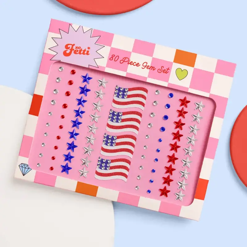 xo, fetti Americana Gem Set - 80 Adhesive Face Gems