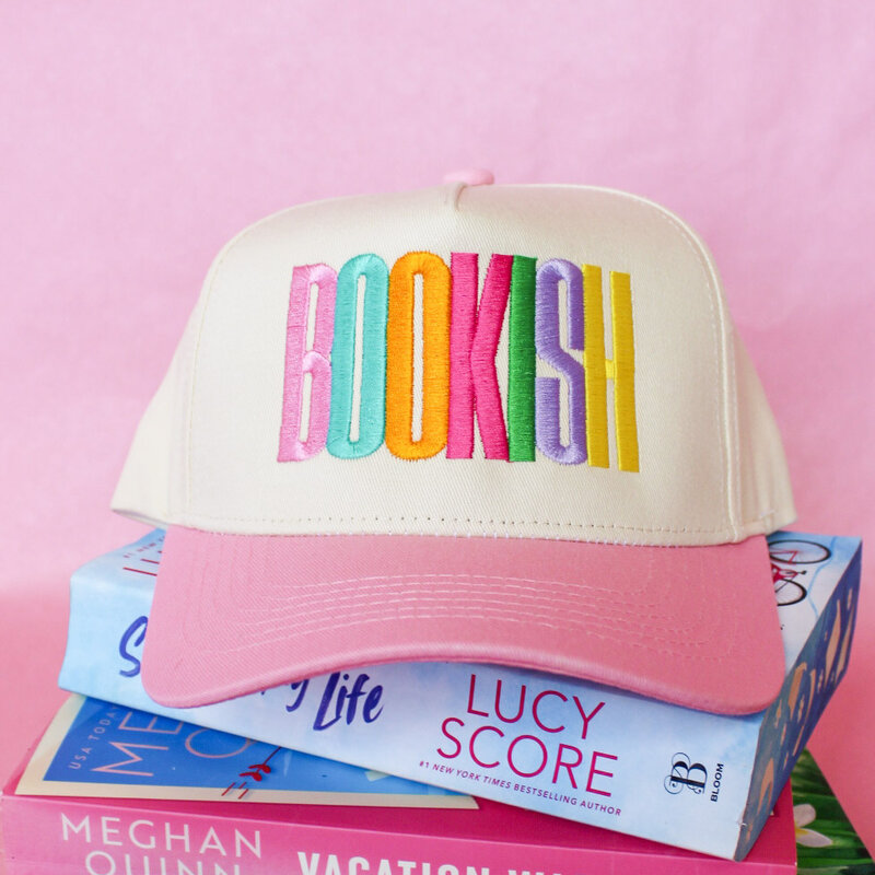 Vintage Embroidered Trucker Hat Bookish Rainbow