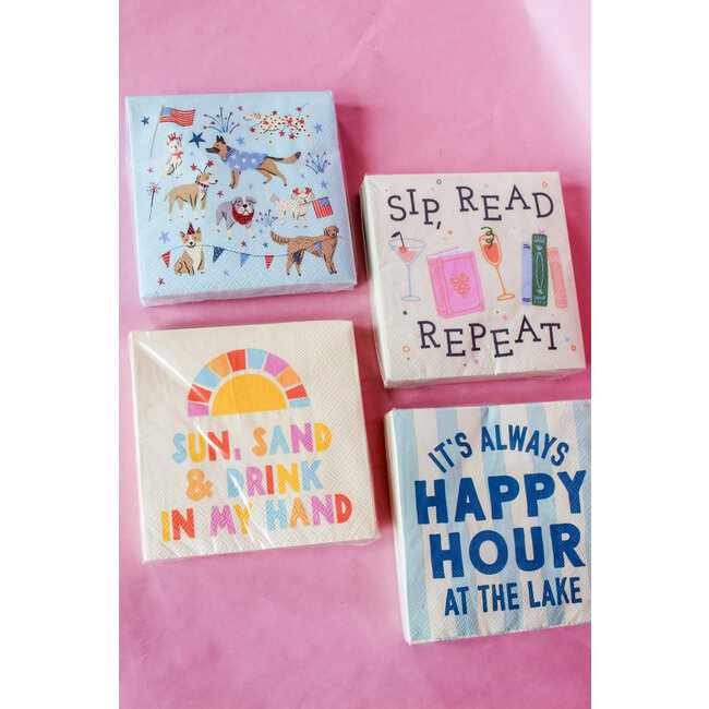 Sip, Read, Repeat Paper Cocktail Napkins