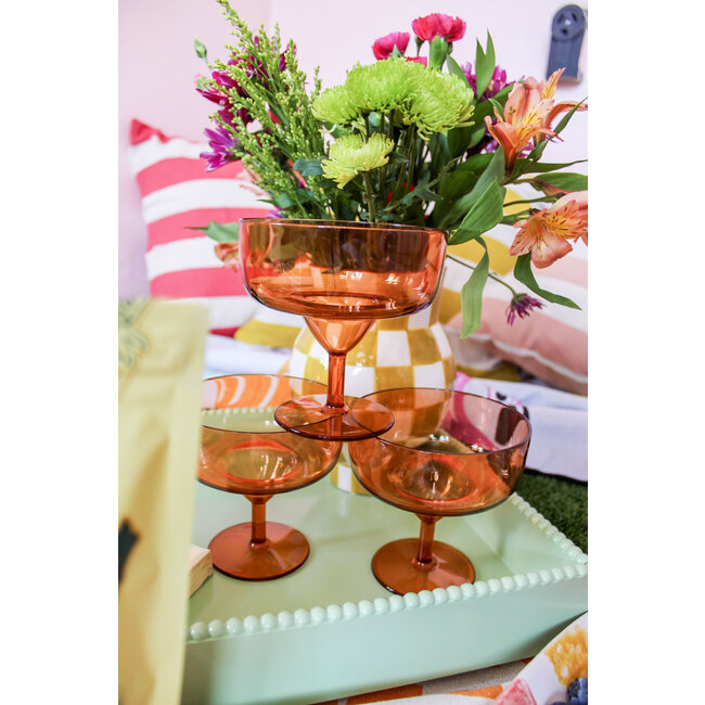 The Rue Margarita Glass - Set of 4 Orange