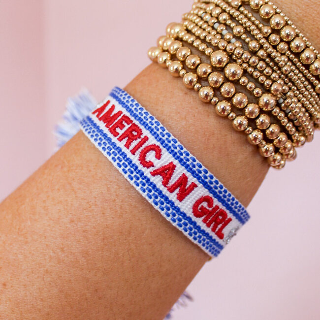 American Girl Embroidered Bracelet