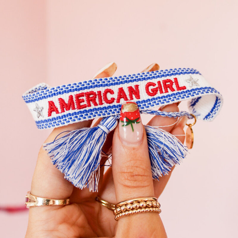 American Girl Embroidered Bracelet