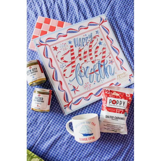 Handpainted Happy July Fourth Square Placemat
