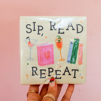 Sip, Read, Repeat Paper Cocktail Napkins