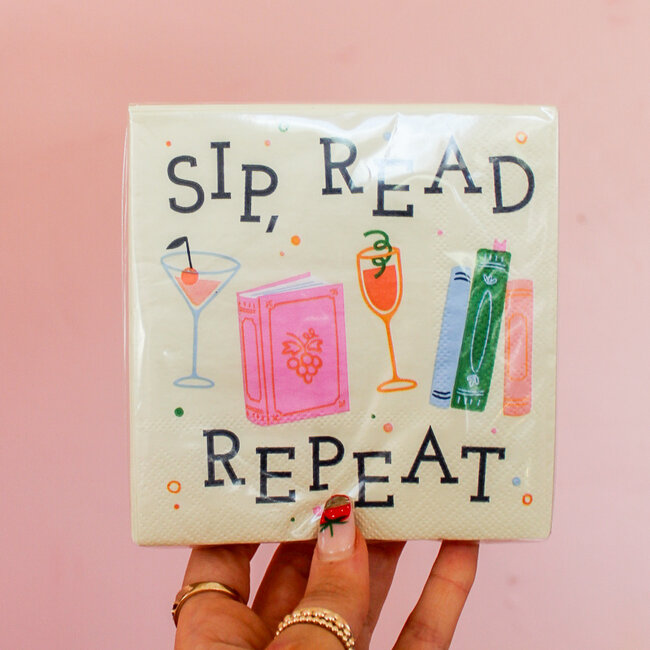 Sip, Read, Repeat Paper Cocktail Napkins