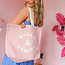 Books & Snacks - Blush Pink Canvas Tote Bag