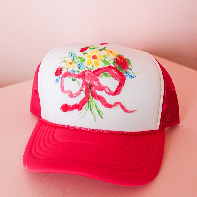 2025 Bobbye Trucker Hat - Hot Pink Bouquet No 2
