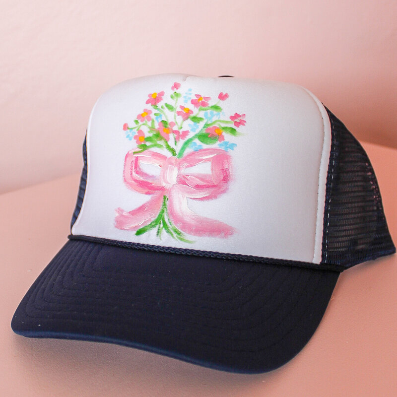bobbye 2025 Bobbye Trucker Hat - Navy Bouquet No 1