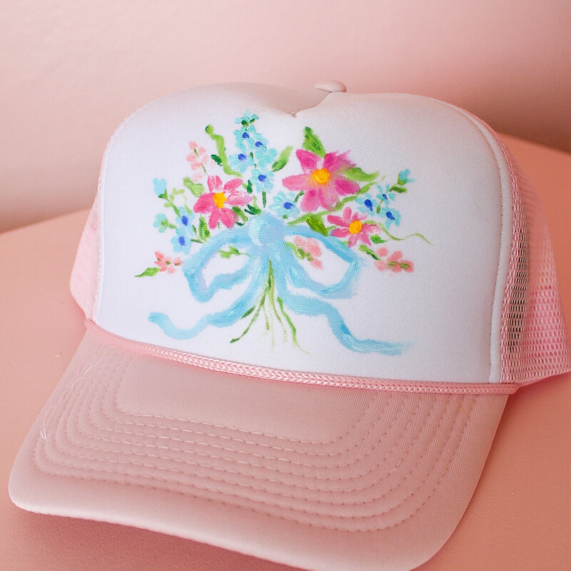 bobbye 2025 Bobbye Trucker Hat - Pink Bouquet No 3