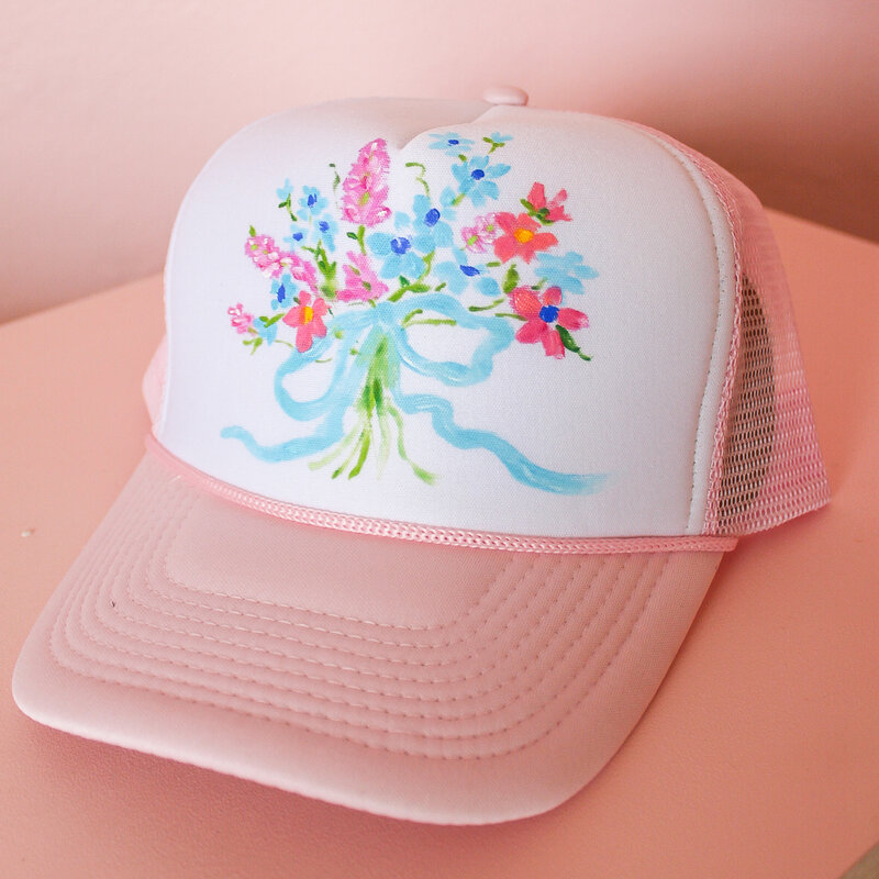 bobbye 2025 Bobbye Trucker Hat - Pink Bouquet No 2