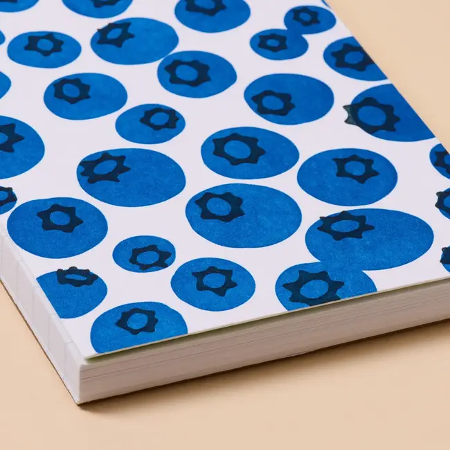 Blueberries Letterpress Spiral Pocket Size Notebook