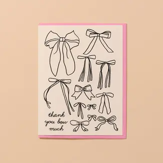 And Here We Are Bow Girly Thank You Card
