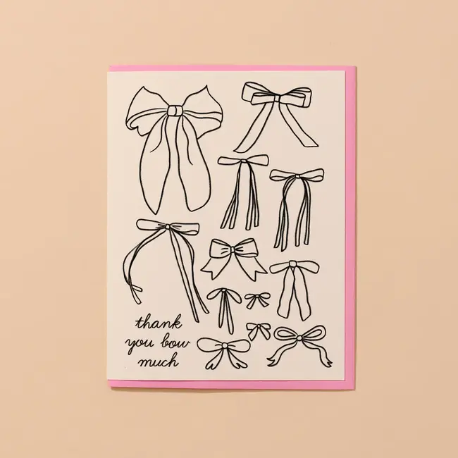 Bow Girly Thank You Card