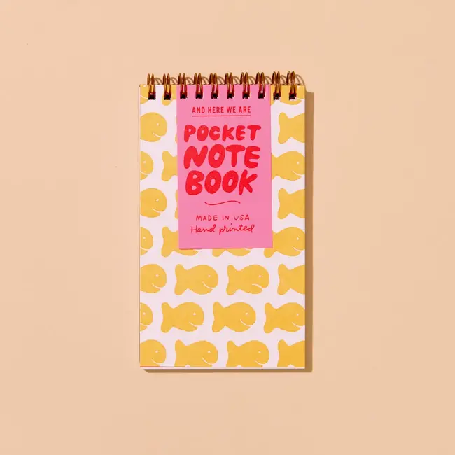 Goldfish Crackers Letterpress Spiral Pocket Size Notebook